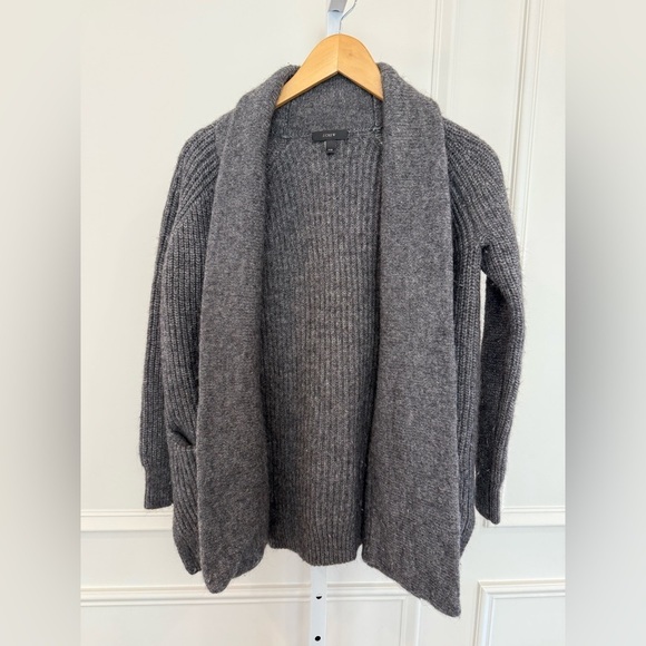 J. Crew Sweaters - JCrew Wool Alpaca Blend Cozy Gray Open-Front Cardigan
